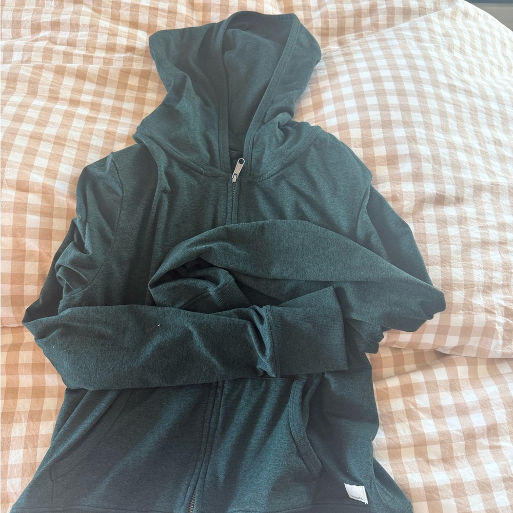 Vuori Forest Green Pullover Hoodie and wide leg pants